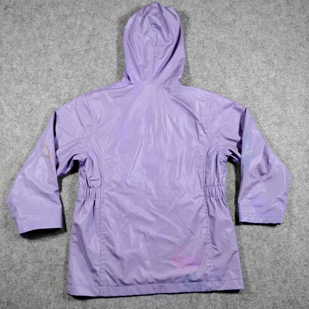 Vintage Nick Jr Dora the Explorer Girls Purple Hooded Windbreaker Jacket Size 5T